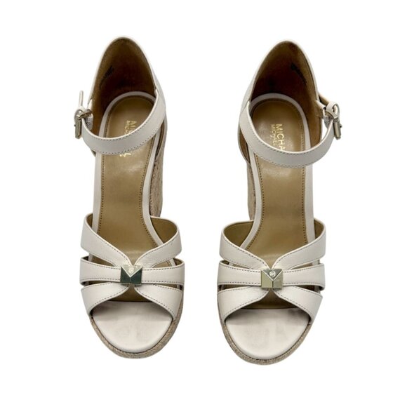 MICHAEL MICHAEL KORS Womens Beige 1" Platform Maggie Wedge Espadrille Shoes - Si - Picture 2 of 8